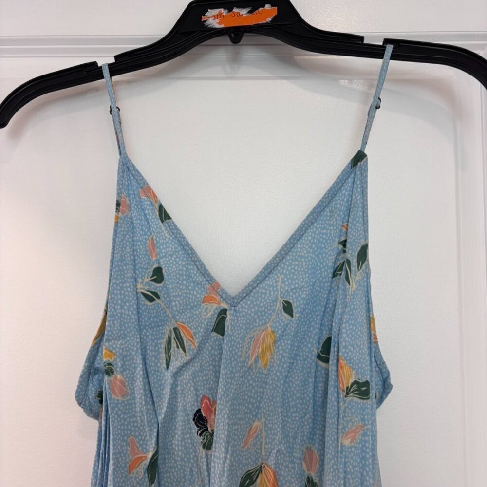 O'Neill Izzy Floral Flowers Baby Blue Midi Dress - Picture 4 of 10